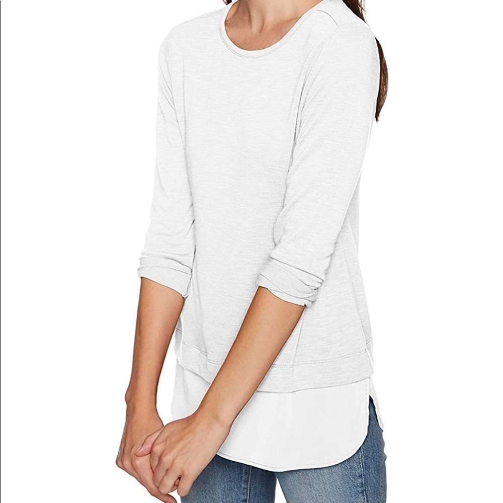 J. Crew Mercantile woven hem t shirt ivory